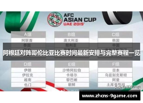 阿根廷对阵哥伦比亚比赛时间最新安排与完整赛程一览